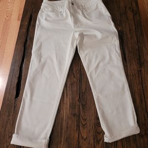 WHBM NWT White House Black Market White Mid-Rise Crop Slim Pants Size 10